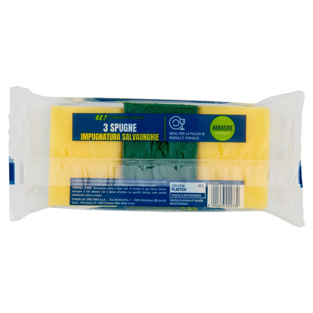 3 Spugne Impugnatura Salvaunghie Abrasive U! Confronta e Risparmia